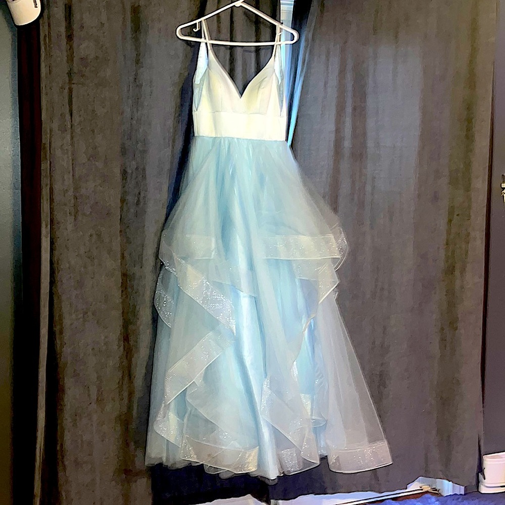Light blue, prom girl ball gown in size 2